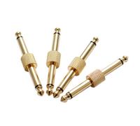 COOLHIYA Adattatore 4 Pezzi per Pedali Effetto Chitarra 6,35 Mm Connettore a Doppio Lato Resistente e Durevole per Pedalboard Accessori per Chitarra Elettrica