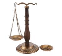 COOLHIYA Bilancia Vintage in Ferro Decorativa da Tavolo, Statua della Dea della Giustizia e Espositore Portaoggetti, Ornamento di Stabilità per Arredamento Ufficio e Casa