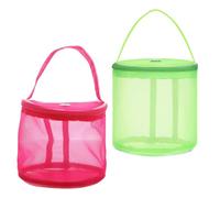 COOLHIYA Borsa Porta Gomitoli in Nylon 2 Pezzi, Organizer Rotondo per Filati, Spaziosa e Portatile, per Lavori Artigianali Quotidiani e All'aperto