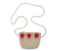COOLHIYA Borsa Tracolla e Spazio per Piccoli Oggetti per Bambina in Paglia Borsetta Creativa alla Moda Finiture Raffinate per Scuola e Shopping