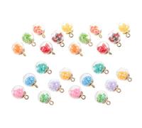 COOLHIYA Ciondoli Colorati Fori per Appendere, Facili da Conservare 30 Pezzi a Forma di Sfera in Vetro Stelle a Cinque Punte Colore Casuale per Creazione Gioielli e Decorazione Casa