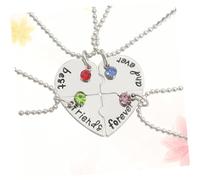 COOLHIYA Collana Cuore A Quattro Pezzi Con Ciondolo A Lettera Collana Moda Da Regalo Per Amiche Design Cuciture Intrecciate Elegante