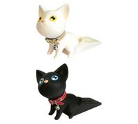 COOLHIYA Cuneo Fermaporta Sicurezza 2 Pezzi in Silicone Pvc Antiscivolo a Forma di Gatto per Casa Ufficio Protezione Antipizzicotto Colore Casuale