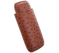 COOLHIYA Custodia Elevata Durata in Pelle Porta Sigari Marrone Doppio Scomparto per Conservare e Mantenere Freschi i Sigari, per Viaggi e Uso Domestico