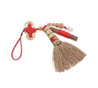 COOLHIYA Decorazione pendente a forma di scopa da comodino per bambini - Mini scopa per bambini addormentati con spiriti maligni - Decorazione a forma di zucca portafortuna con nodo appeso - Amuleto