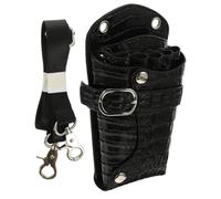 COOLHIYA Marsupio Professionale in Pu Nero con Scomparti per Conservare e Proteggere Forbici e Pettini, Design Raffinato per Utilizzo Quotidiano