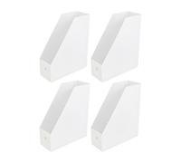 COOLHIYA Organizzatore per Scrivania in Plastica Bianco 2 Pezzi, Porta Documenti Verticale per Ufficio, Supporto Multiplo per Lettere e Quaderni, per Studio e Dormitorio