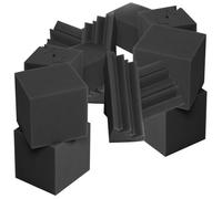 COOLHIYA Pannelli Fonoassorbenti Forma a Cubo e Piramide per Bassi 16 in Spugna Nera Ignifughi e Assorbenti, per Ktv e Cinema Professionali