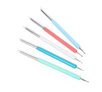 COOLHIYA Pennelli per Nail Art Strumenti per Manicure Doppia Punta 5 Pezzi in Silicone e Acrilico Brush Pen Dotting Tool per Unghie Finte e Naturali Uso Domestico e DIY