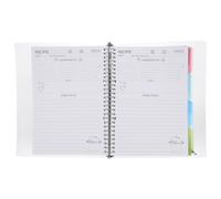 COOLHIYA Planner Vuoto Pagine Resistenti allo Strappo e Libro per Ricette Bianco Ampio Spazio di Scrittura per Pianificazione Ricette in Carta e Plastica