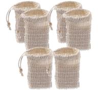 COOLHIYA Sacchetti per Sapone in Cotone e Lino Coulisse Sacchetti Porta Sapone da Viaggio 6 Pezzi Portatili per Uso Doccia e Conservazione Facile