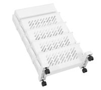 COOLHIYA Scaffale Libreria Mobile Ruote Bianco Multi-strato in Plastico Grande Capacità di Stoccaggio e Struttura Aperta per Organizzazione Casa