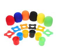 COOLHIYA Set di 18 Copri Microfono in Spugna e Silicone, Accessori per Microfono Anelli Antivento Facili da Installare, Protezione per Performance e Ktv