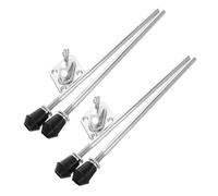 COOLHIYA Set di 2 Piedini per Grancassa in Metallo Argento Supporto Antiscivolo, Accessorio per Batteria Professionale, Facile Installazione e Trasporto per Vari Tamburi