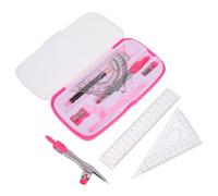 COOLHIYA Set di Strumenti di Geometria per Studenti Compasso, Righello in Plastica Leggero e Goniometro Portatile per Apprendimento Matematico a Casa