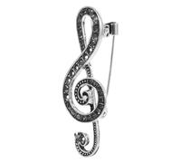 COOLHIYA Spilla da Colletto Note Musicali con Strass Spilla in Metallo Decorativa per Donna Fissa e Decora Abbigliamento e Accessori Festival Design Elegante e Creativo