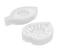 COOLHIYA Stampo per candelabro da 2 pezzi: stampi fai da te per colata di resina per portacandele tealight - Strumento per la creazione di stampi per candelabri in silicone a forma di foglia e cuore