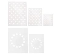 COOLHIYA Stencil Stella a 5 Punte Modelli Versatili in Pet Bianco Set 5 Pezzi per Decorazioni su Legno e Carta per Pittura e Progetti DIY a Tema Festa Dell'indipendenza