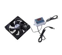 COOLHOOD Armadi silenziosi USB da 120 mm Sistemi di ventola di raffreddamento con controllo termostato regolabile 0-60 ℃ per armadi home theater Ventilatore termostato regolabile