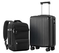 COOLIFE EasyJet Trolley Bagaglio a Mano 55x40x20 e Zaino da Imbarco 20L(40x25x20cm) Set di Valigie, Valigia Bagaglio a Mano, Chiusura a Combinazione Laterale con TSA per Ryanair