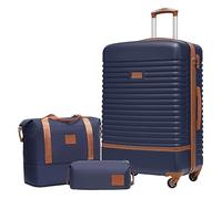 COOLIFE Set di Valigie 3 Pezzi, 28" Valigia Grande per Viaggi Lunga Durata | Trolley da Viaggio con Borsa da Viaggio e Necessaire, ABS leggero, Lucchetto TSA, Maniglia Telescopica, Ruote Girevoli a 360°