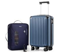 COOLIFE Valigetta da cabina 55 x 35 x 20 cm per Ryanair, bagaglio a mano, valigia rigida con serratura TSA e 4 ruote gemelle, Blu scuro, Vakuum-55x35x20cm+Pumpe, Ryan Airlines Bag - Borsa da viaggio