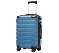 COOLIFE Valigetta rigida per trolley in materiale ABS, manico telescopico e 4 ruote gemellate, bianco/marrone, Großer Koffer, Suitcase Trolley Carry On Hand Cabin Luggage Hard Shell