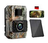 Coolifepro Fototrappola con Pannello Solare, 60MP 30FPS WIFI Bluetooth e App Fototrappola con Batteria al Litio Ricaricabile Integrata da 2000mAh, Angolo di Rilevamento 100° con scheda SD da 32GB