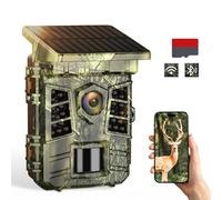 Coolifepro Fototrappola WiFi Bluetooth con APP, 60MP 4K Fototrappola Notturna con Visione IR, Batteria Ricaricabile da 2600mAh Integrata, Fototrappola con Pannello Solare IP66 Impermeabile