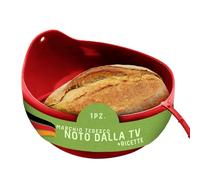 Coolinato Ciotola universale 3 in 1, in silicone, colore rosso, per cuocere, mescolare e stufare, resistente al calore fino a 230 °C, 24 cm