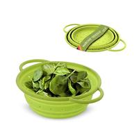Coolinato Colino in silicone pieghevole 16 cm verde - scolapasta per pasta, verdure e frutta - colino da cucina lavabile in lavastoviglie, BPA-free e resistente al calore fino a 230 °C salvaspazio
