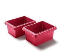 Coolinato - Mini stampo per pane da 550 g, in silicone platinico resistente al calore, set da 2 pezzi, rosso, 17 x 13 x 7,5 cm, in silicone, friggitrice ad aria calda (Airfryer) e forno - Per piccoli
