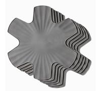 Coolinato - Set di 6 protezioni per padelle in silicone 35 cm grigio - Sottopentola universale, per padelle e pentole - Sottopadella e protezione termica lavabile in lavastoviglie e senza BPA