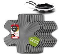 Coolinato - Set di 9 protezioni per padelle in silicone 35 cm grigio - Sottopentola universale, per padelle e pentole - Sottopadella e protezione termica lavabile in lavastoviglie e senza BPA