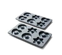 Coolinato - Stampi per pan di zenzero in silicone platinico resistente al calore fino a 230 °C - Set di 2 stampi per pan di zenzero grigio lavabile in lavastoviglie - Stampo in silicone per 2 x 6