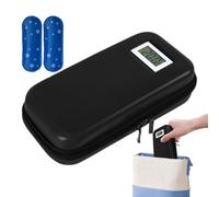 Cooling Bag for Medication, Compact Cool Bags Ice Packs, Reusable Cooling Organizer Box with Temperature Display, Ideal to Your Outdoor, School, Business Trip, Home Use, 21x10x6cm