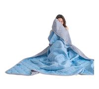 Cooling Blanket - Lightweight Breathable Summer Blanket for Night Sweats, Skin-Friendly Cooling Throw for Bed Couch Travel, Single/Double Bed Blankets for Hot Sleepers (H-Sky Blue,70*100CM)