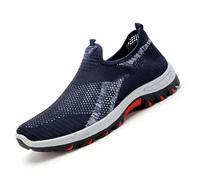 Cooling Comfort Sneaker, 2025 Breathable Walking Mens Mesh Shoes for Soft Bottom Comfy Casual Anti-Slip Slip on for Daily (Blue,43)