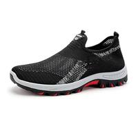 Cooling Comfort Sneaker Men Women 2025 New Breathable Barefoot Mesh Shoes Soft Bottom Comfy Casual Anti-Slip Slip On for Daily Walking & Errands (Black,43)