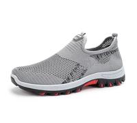 Cooling Comfort Sneaker Men Women 2025 New Breathable Barefoot Mesh Shoes Soft Bottom Comfy Casual Anti-Slip Slip On for Daily Walking & Errands (Gray,45)