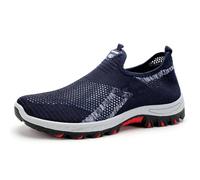 Cooling Comfort Sneaker Men Women 2025 New Breathable Barefoot Mesh Shoes Soft Bottom Comfy Casual Anti-Slip Slip On for Daily Walking & Errands (Blue,44)