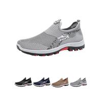 Cooling Comfort Sneaker Summer Soft Bottom Casual Anti-Slip Comfy Footwear Breathable Mesh Slip On Walking Shoes for Men (Gray,43)