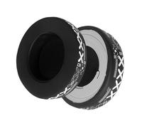 Cooling Fabric Ear Cushions For Gaming Headsets Earpads Comfortable Replacement Pad Covers Accessory(Black and white prin)