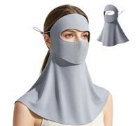 Cooling Face And Neck Cover For Sun Protection - UPF 200+ UV Blocking Scarf With Drinking Hole For Riding, Fishing, Hiking, Beach & Summer Activities, Grigio scuro., Se référer au descriptif