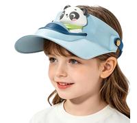 Cooling Fan Hat - 3-Speed Adjustable Airflow, UV Protection Wide Brim, Kids Sun Visor | Rechargeable Cartoon Airplane Headwear, Portable Summer Travel Gear for 3-10 Years Boys, Girls