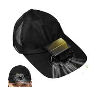 Cooling Fan Hat, USB Rechargeable Summer Cap, Power Adjustable Speed, for Outdoor Beach Hiking Camping Travel Festival Walking Picnic Use, Ventilated Sun Protection, Hands Free Wearable Fan, nero