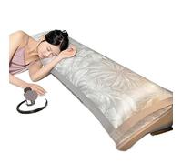 Cooling Ice Silk Long Pillowcase And Core Couples Double Extended Short Head Cover(Secret realm - gray [ice silk pillowcase+pillow core] one pack,48-150cm long pillow size)