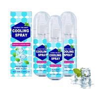 Cooling Mist Spray for Hot Weather - 50ml Natural Mint Scent - Instant Cooling Relief for Face and Body, Prevents Heat Stroke, Portable for Outdoor Sports, Gym & Travel (3 Pcs)