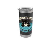 Cooling Off Bear Funny Summer Pool Mood Bicchiere termico in acciaio inox doppia parete