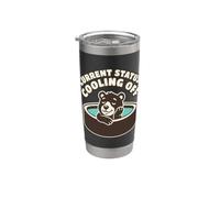 Cooling Off Bear Funny Summer Pool Mood Bicchiere termico in acciaio inox doppia parete